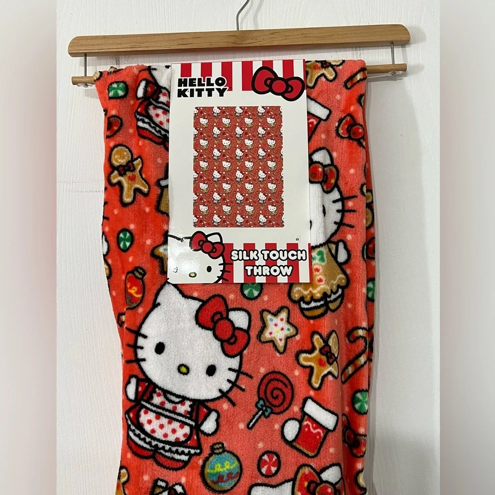 Hello Kitty Holiday Christmas Gingerbread Silk Touch Throw Blanket 50